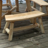 Curved Log Outdoor Bench
